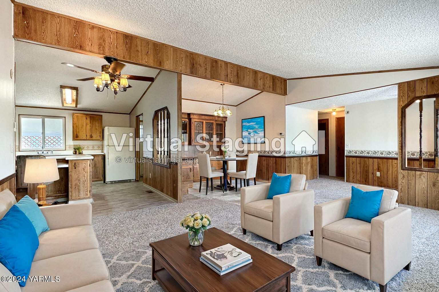 3701 Gun Club Road, Unit 54 Yakima, WA 98901 - Photo 6 of 17 a living room with furniture and a view of kitchen