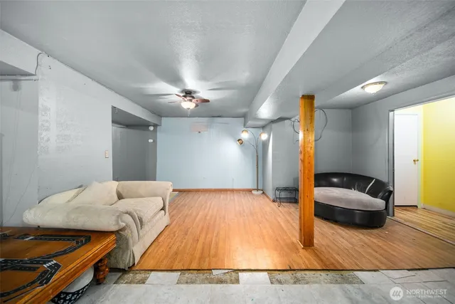 a bedroom with a bed and a view of bedroom