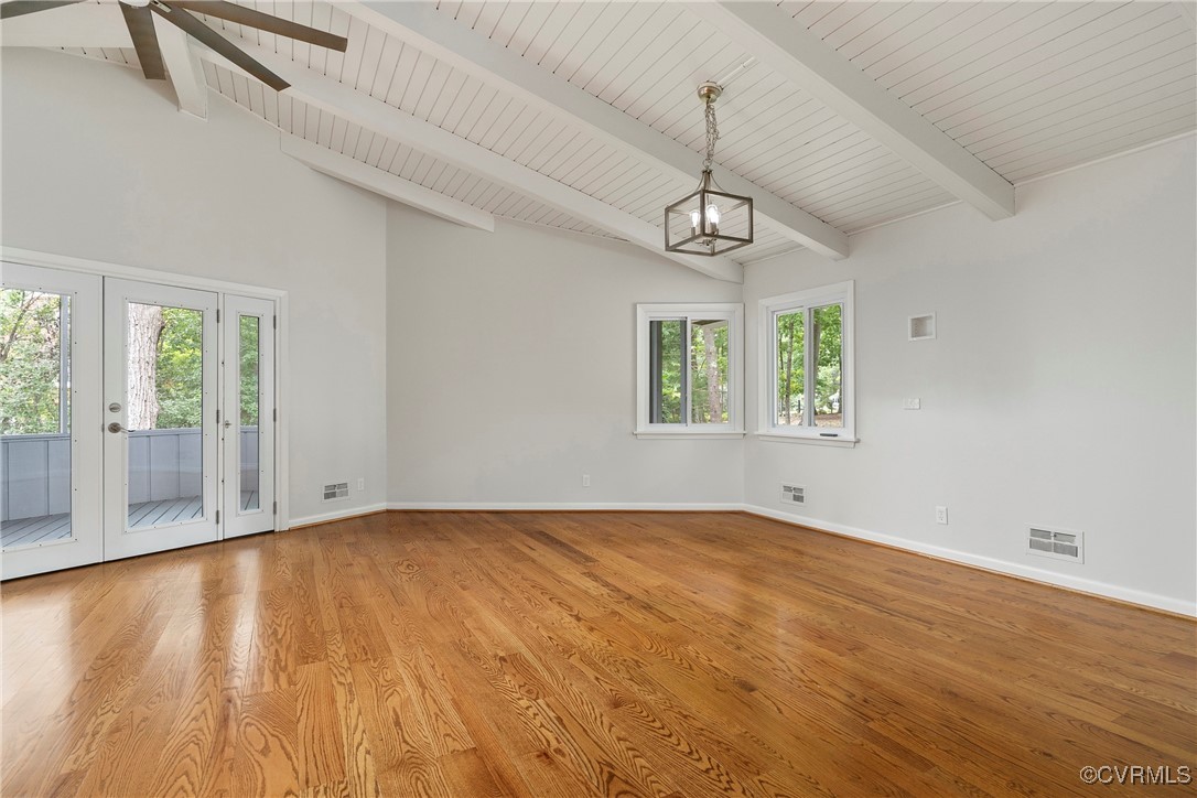 2861 West Brigstock Road Midlothian, VA 23113 - Photo 8 of 48 Spare room featuring beam ceiling, ceiling fan, ha
