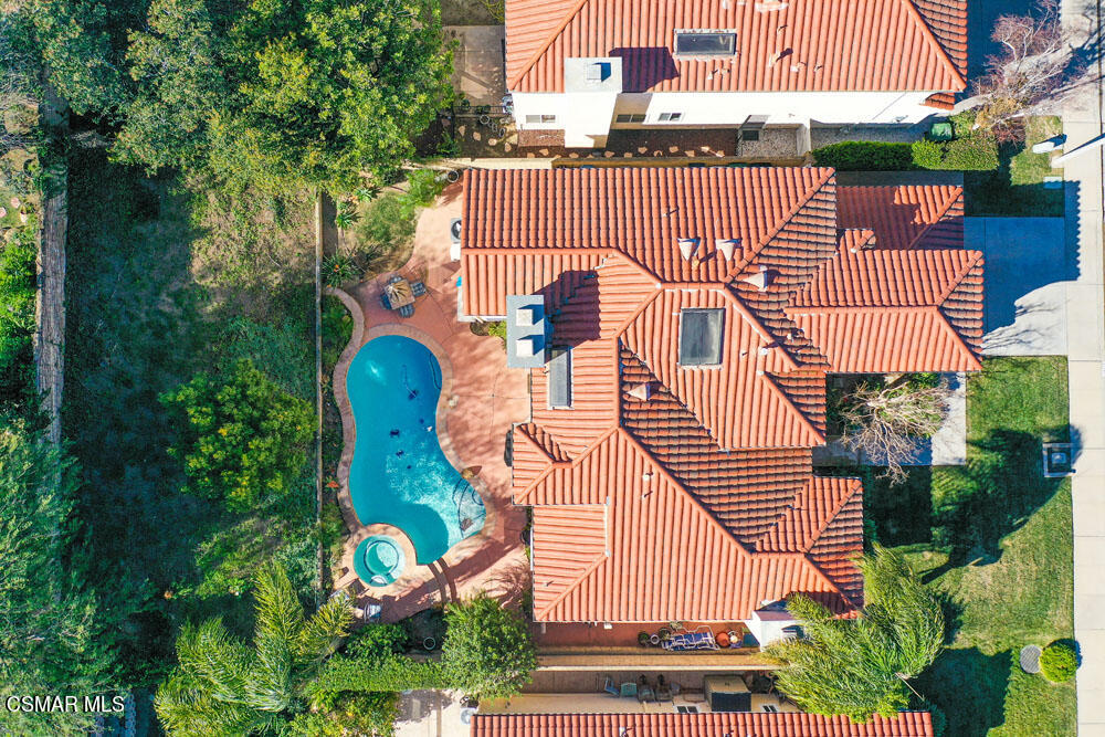 13620 Chesterfield Drive Moorpark, CA 93021 - Photo 52 of 52 an aerial view of a house with a swimming pool