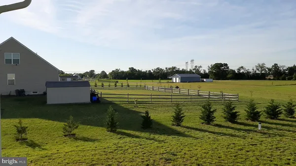 a view of a lake with a yard