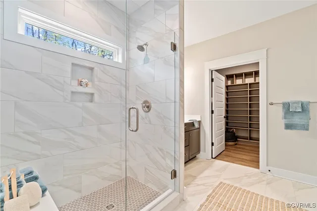 a bathroom with a shower