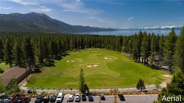 a view of an outdoor space and mountain view