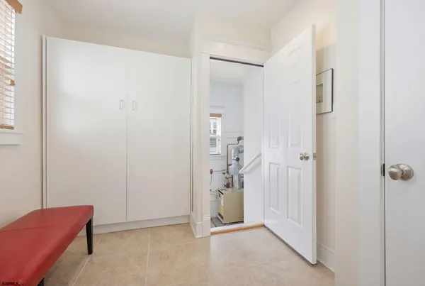 an aerial view of a house with a garden