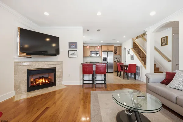 a kitchen with lots of counter top space