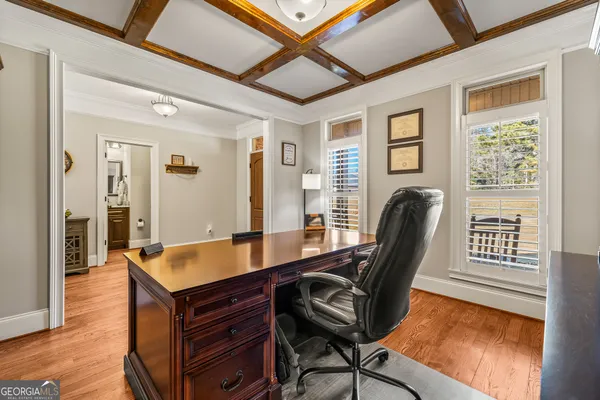a living room with furniture