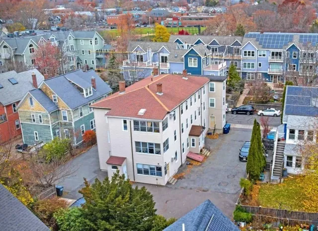an aerial view of multiple houses