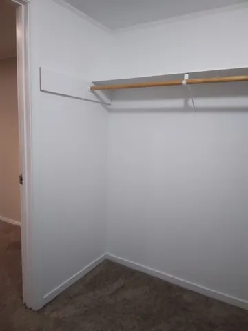 a view of an empty walk in closet