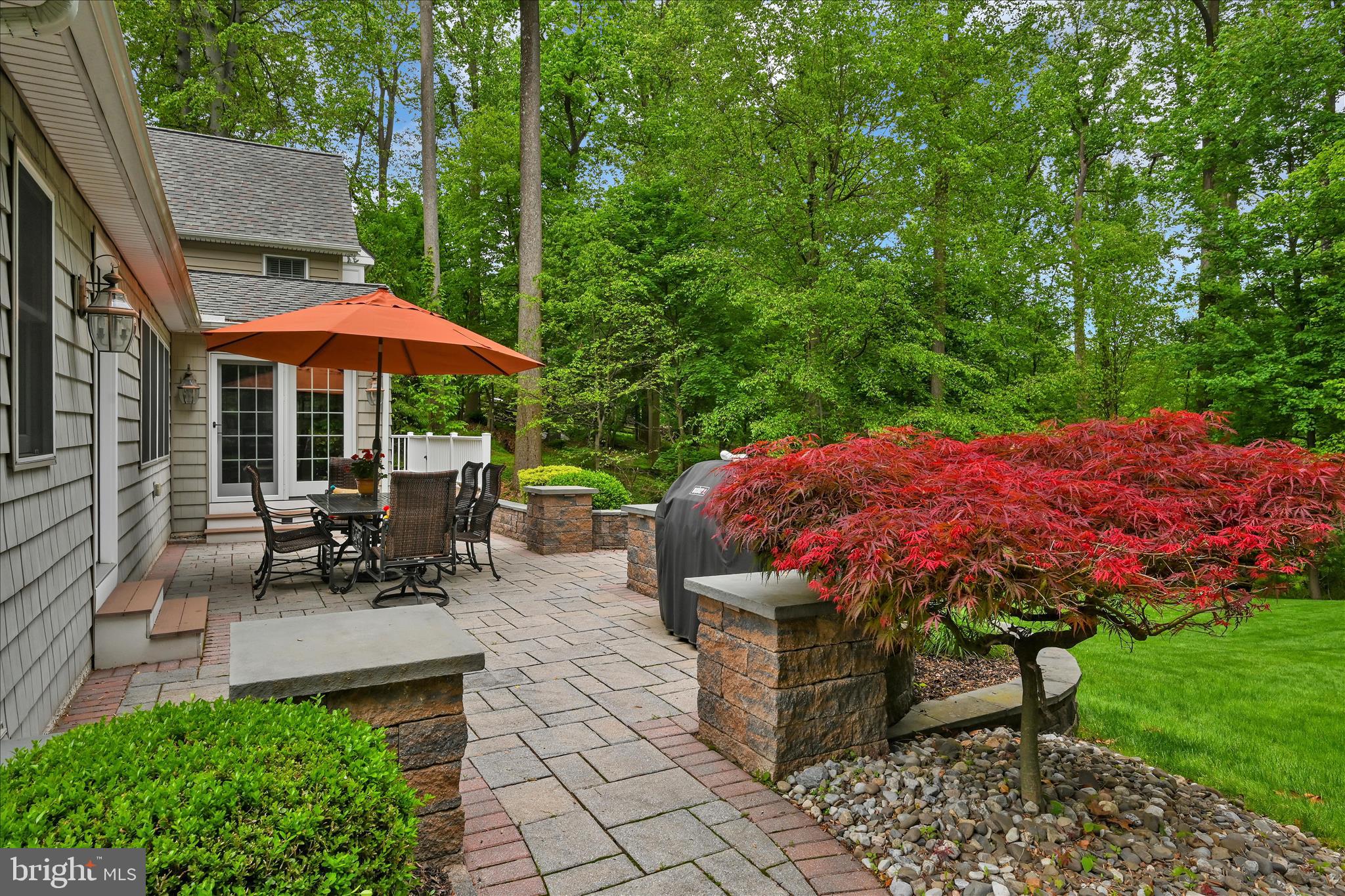 451 Cassatt Road Berwyn, PA 19312 - Photo 50 of 61 Rear Hardscaped Patio w/ Built-in Outdoor Speakers