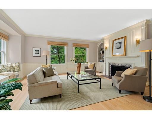 45 The Ledges Road Newton, MA 02459 - Photo 12 of 34 a living room with furniture and a fireplace