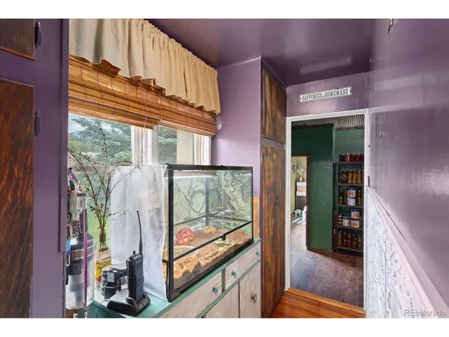 a view of store room with wooden floor