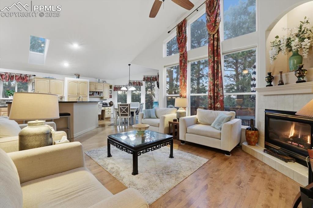 15655 Falcon Ridge Court Colorado Springs, CO 80921 - Photo 15 of 49 Beautiful open living room with walkout onto deck and tons of natural light!