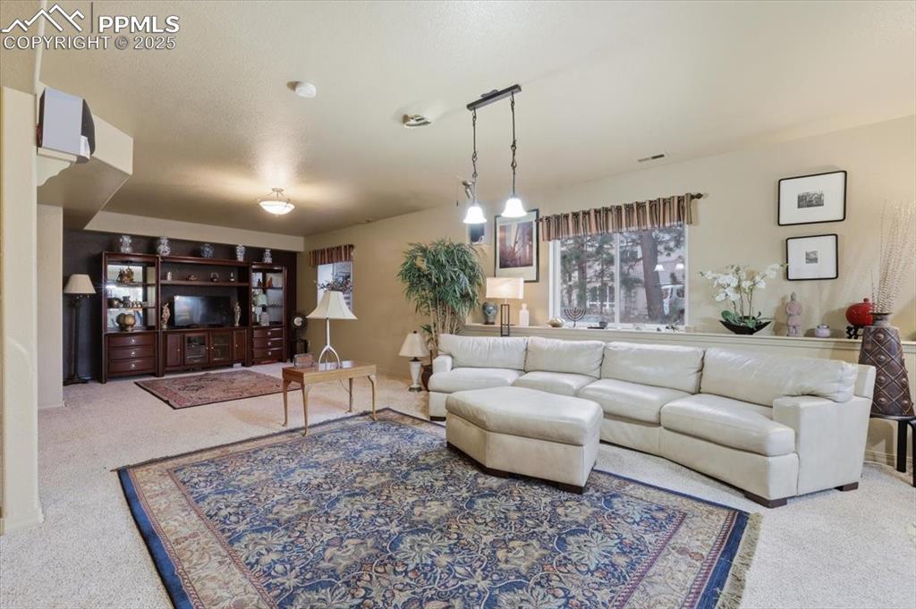 15655 Falcon Ridge Court Colorado Springs, CO 80921 - Photo 22 of 49 Basement family room with walk-out onto lower patio