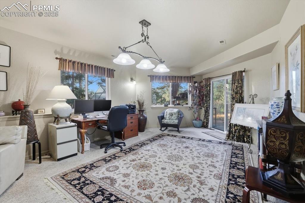 15655 Falcon Ridge Court Colorado Springs, CO 80921 - Photo 23 of 49 Basement family room with walk-out onto lower patio