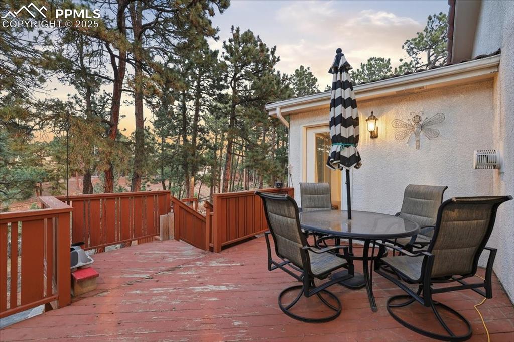15655 Falcon Ridge Court Colorado Springs, CO 80921 - Photo 37 of 49 Walk-out back deck from kitchen/master bedroom