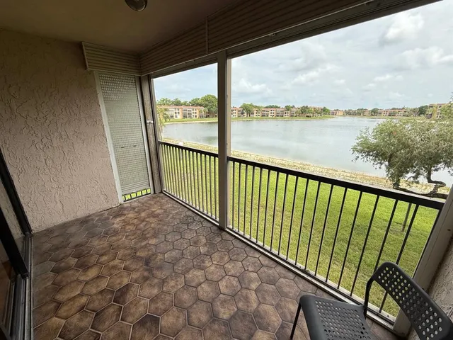 a view of balcony with ocean view