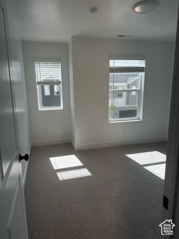 22 South Starlight Lane Mapleton, UT 84664 - Photo 14 of 17 Spare room with a textured ceiling, carpet flooring, healthy amount of natural light, and a smoke detector