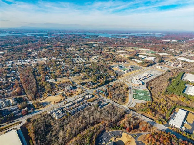 an aerial view of multiple house