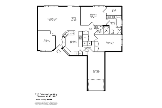 $305,000 | 728 Cobblestone Way, Chelsea, MI 48118