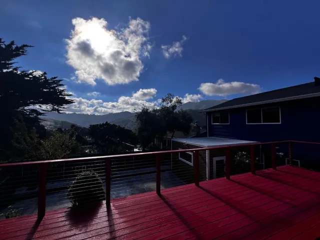 a view of an outdoor sitting space