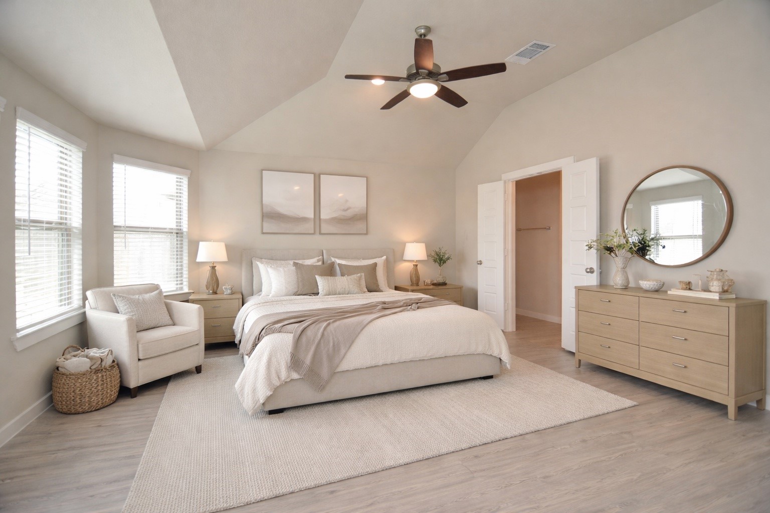 8230 Blue Fish Drive Cypress, TX 77433 - Photo 1 of 18 Large Primary bedroom with vaulted ceiling, ceiling fan and an oversized bay window!
*Virtually Staged*