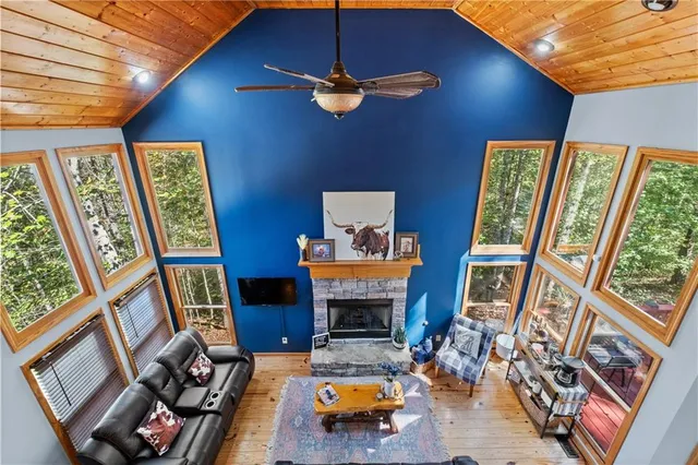 a workspace with furniture and a window