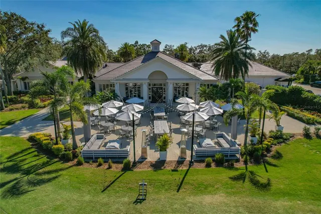 a view of a lake and a yard