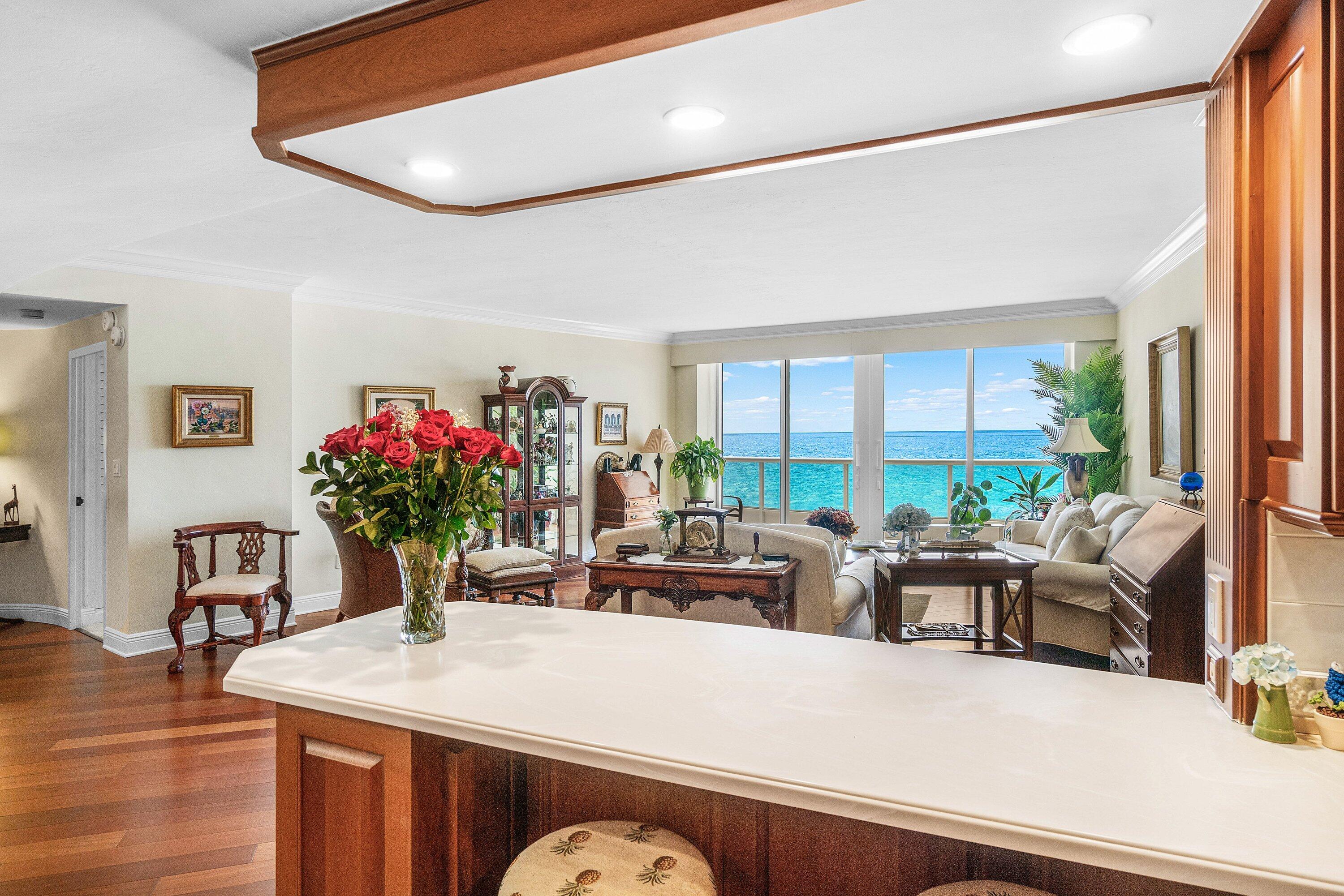 700 South Ocean Boulevard, Unit 804 Boca Raton, FL 33432 - Photo 15 of 39 a view of a dining room with furniture window and outside view