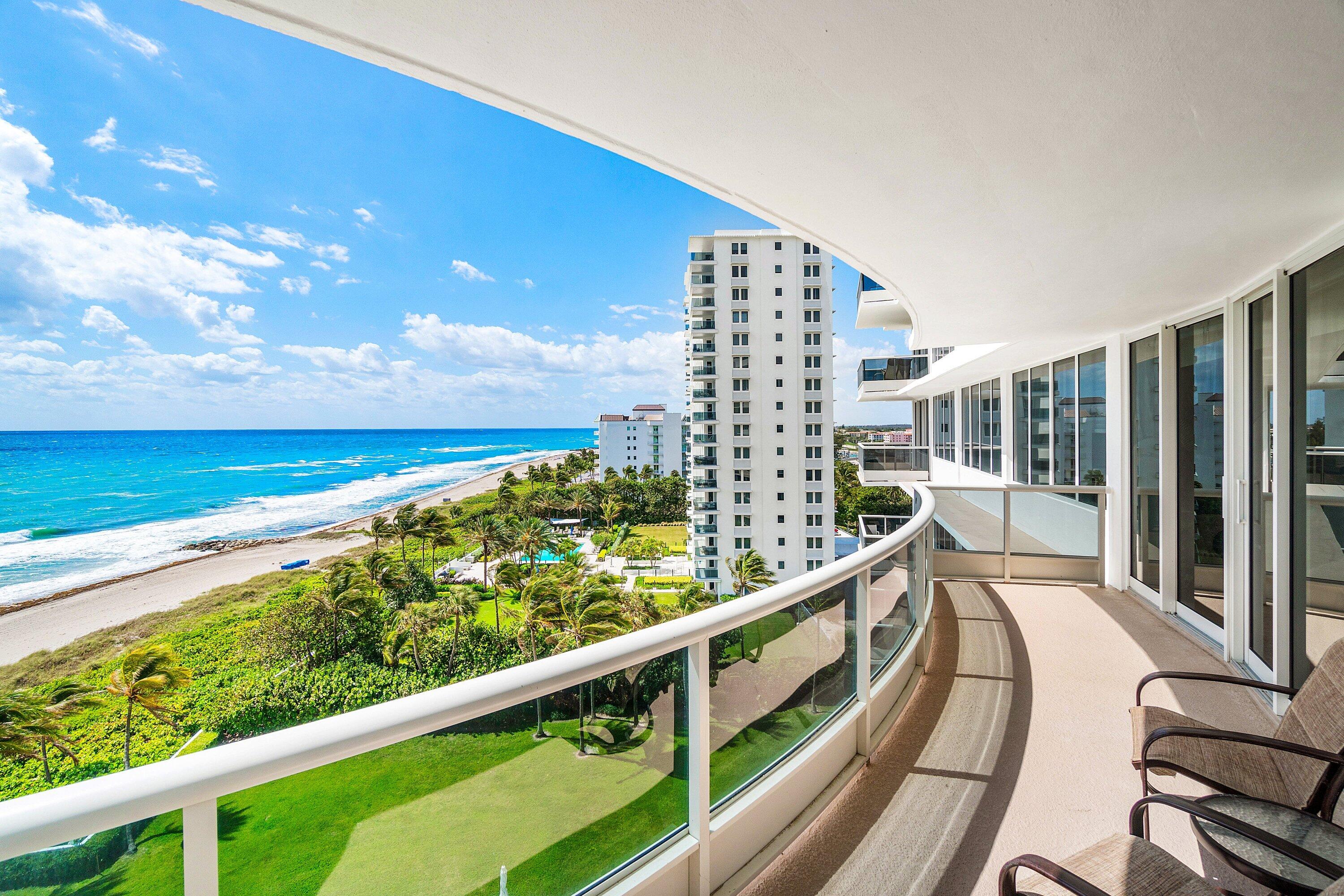 700 South Ocean Boulevard, Unit 804 Boca Raton, FL 33432 - Photo 23 of 39 a view of balcony with an ocean view