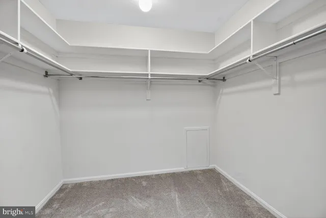 a view of an empty walk in closet