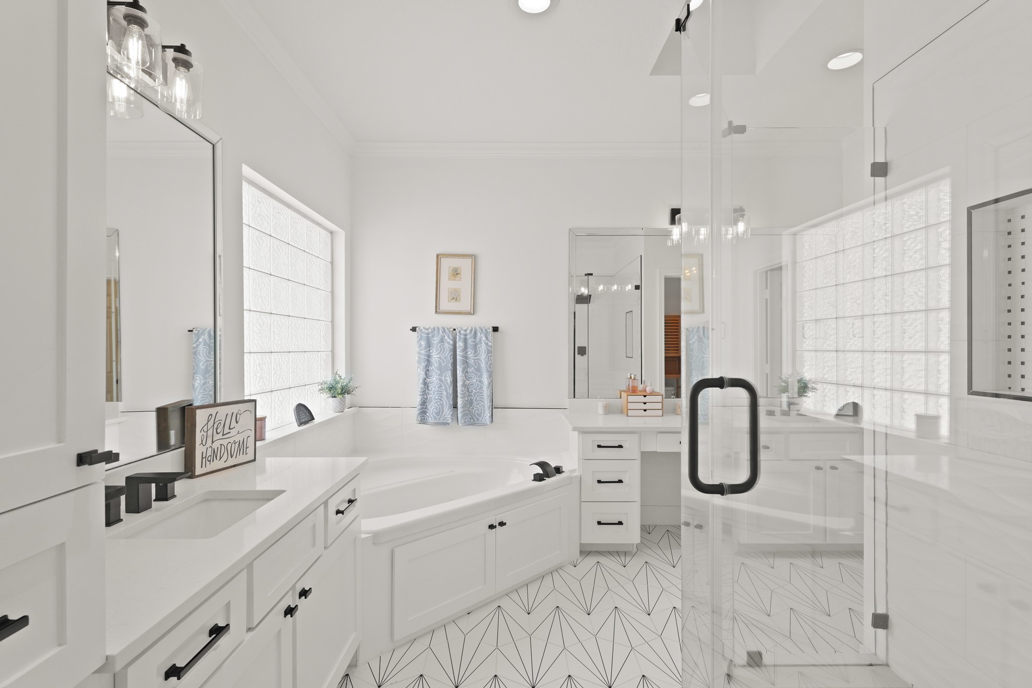 1330 Malone Street Houston, TX 77007 - Photo 19 of 23 You'll love the dual vanities and separate glass enclosed shower in the primary bathroom!