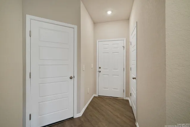 an empty room with closet