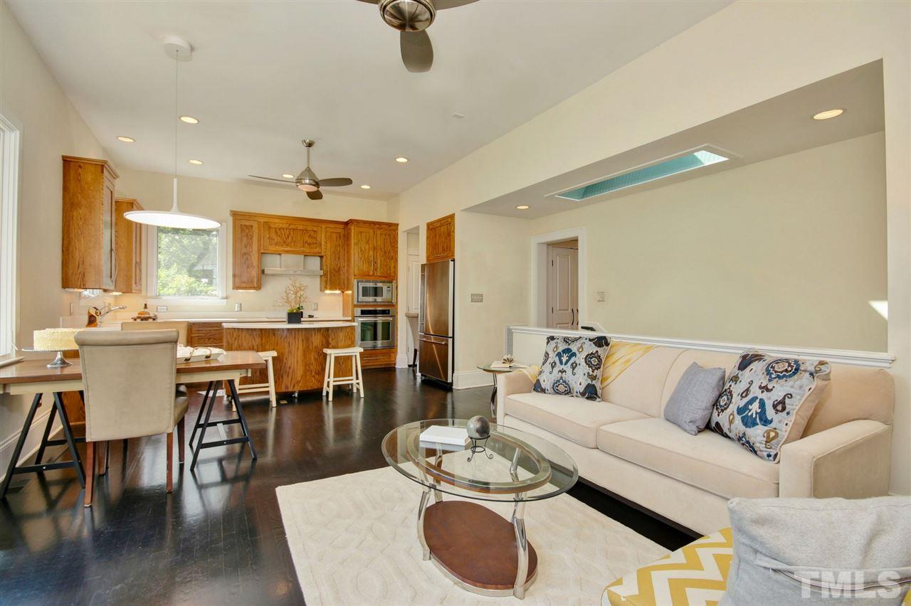 2302 Fairview Road Raleigh, NC 27608 - Photo 11 of 25 a living room with furniture and kitchen view
