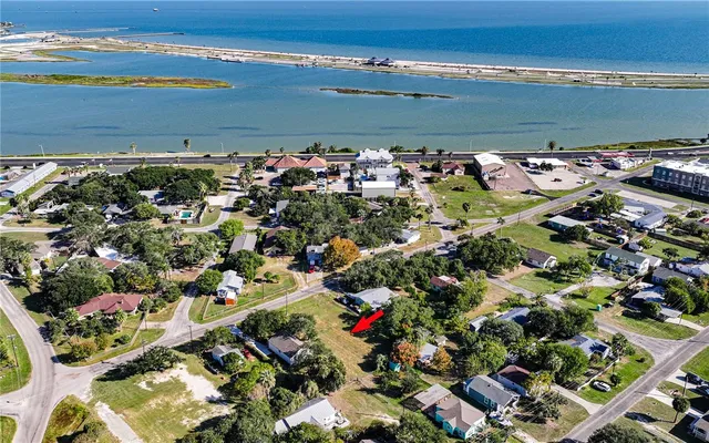 aerial view of a house with outdoor space