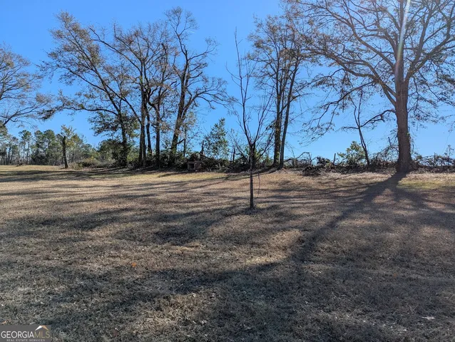 a backyard of a house with trees