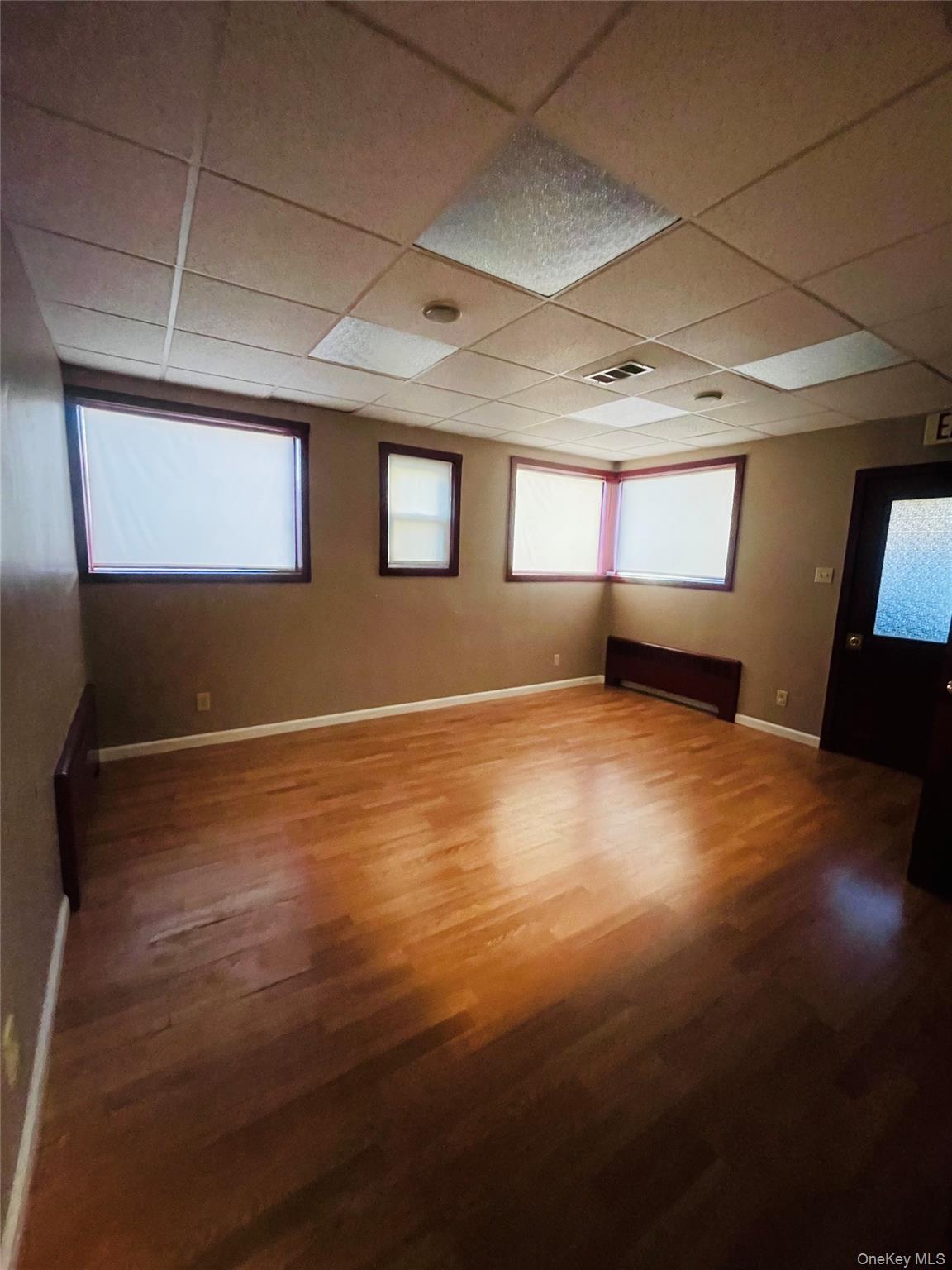 113 Hooker Avenue Poughkeepsie, NY 12601 - Photo 44 of 49 Empty room featuring a drop ceiling and dark wood-type flooring