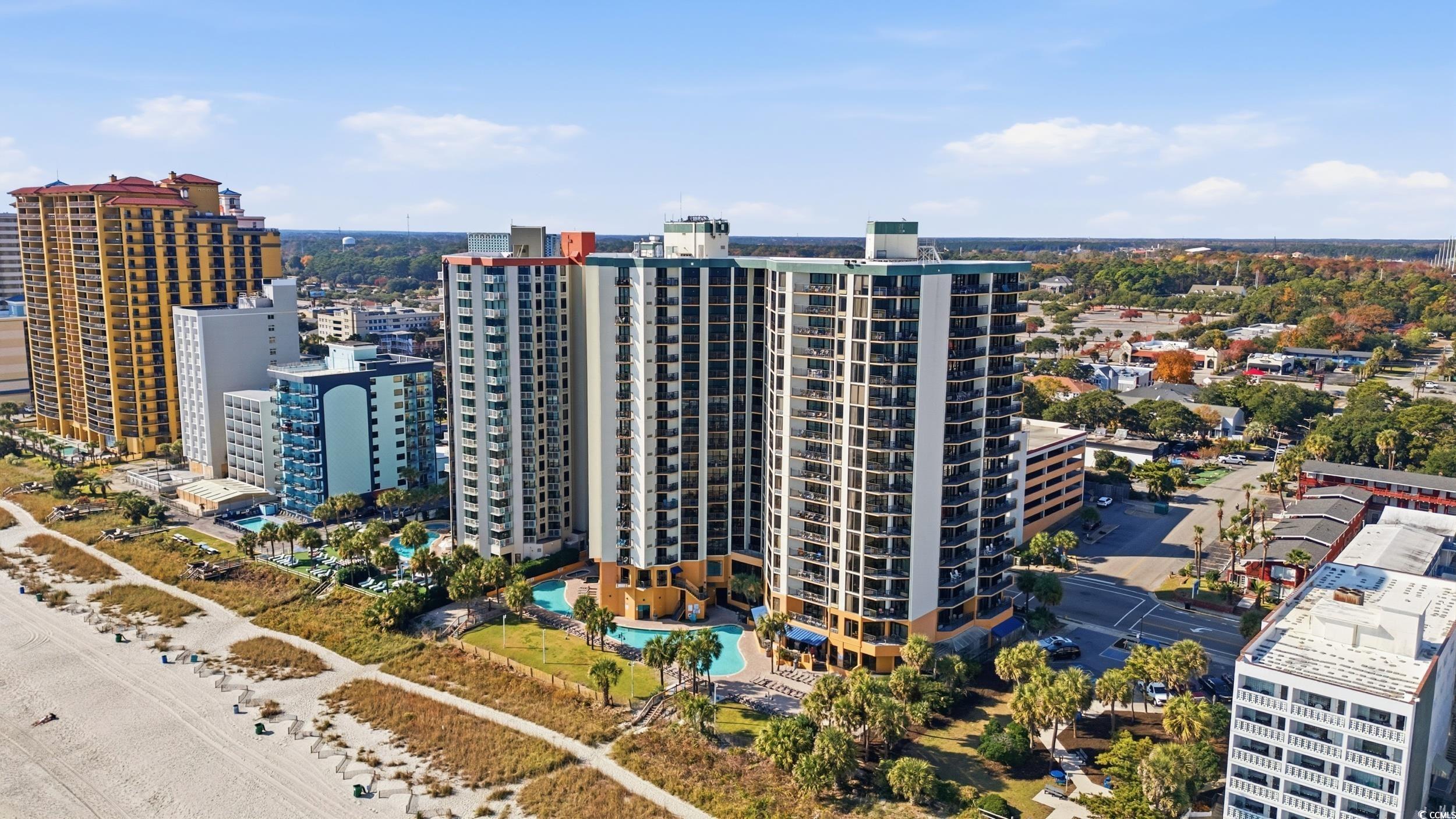 2710 North Ocean Boulevard, Unit 702 Myrtle Beach, SC 29577 - Photo 33 of 38 Drone / aerial view of a pool