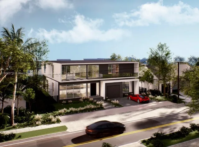 a city street lined with buildings and trees