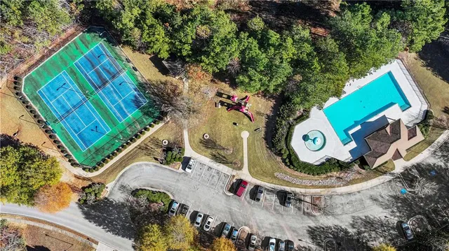 an aerial view of a house