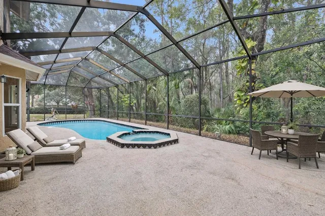 a view of outdoor space yard and swimming pool