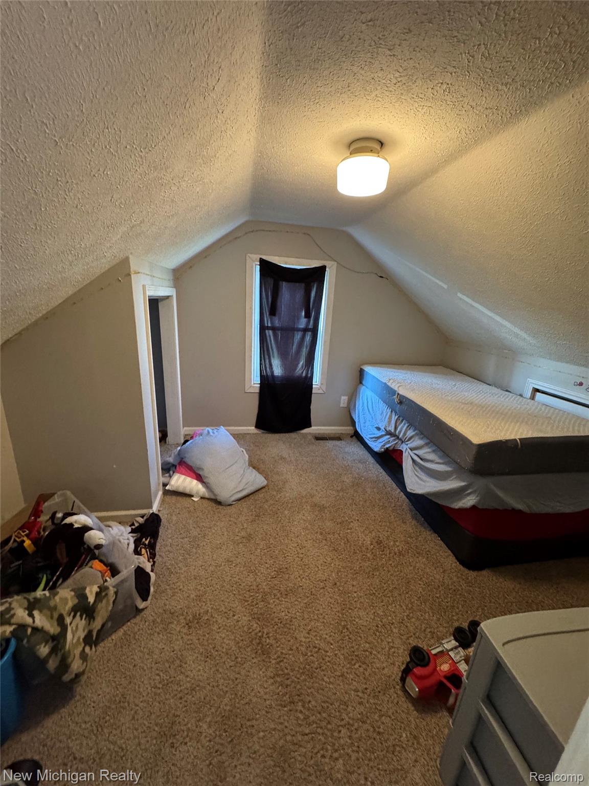 305 East Rolfe Street Perry, MI 48872 - Photo 9 of 19 Bedroom with carpet flooring and a textured ceiling