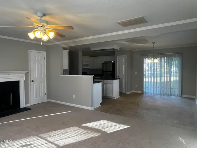 a view of a livingroom with a chandelier