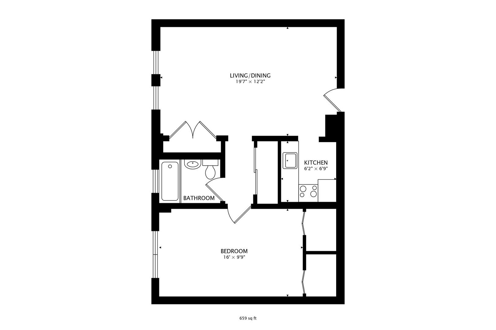 6101 North Sheridan Road, Unit 6H Chicago, IL 60660 - Photo 29 of 29 a picture of a floor plan