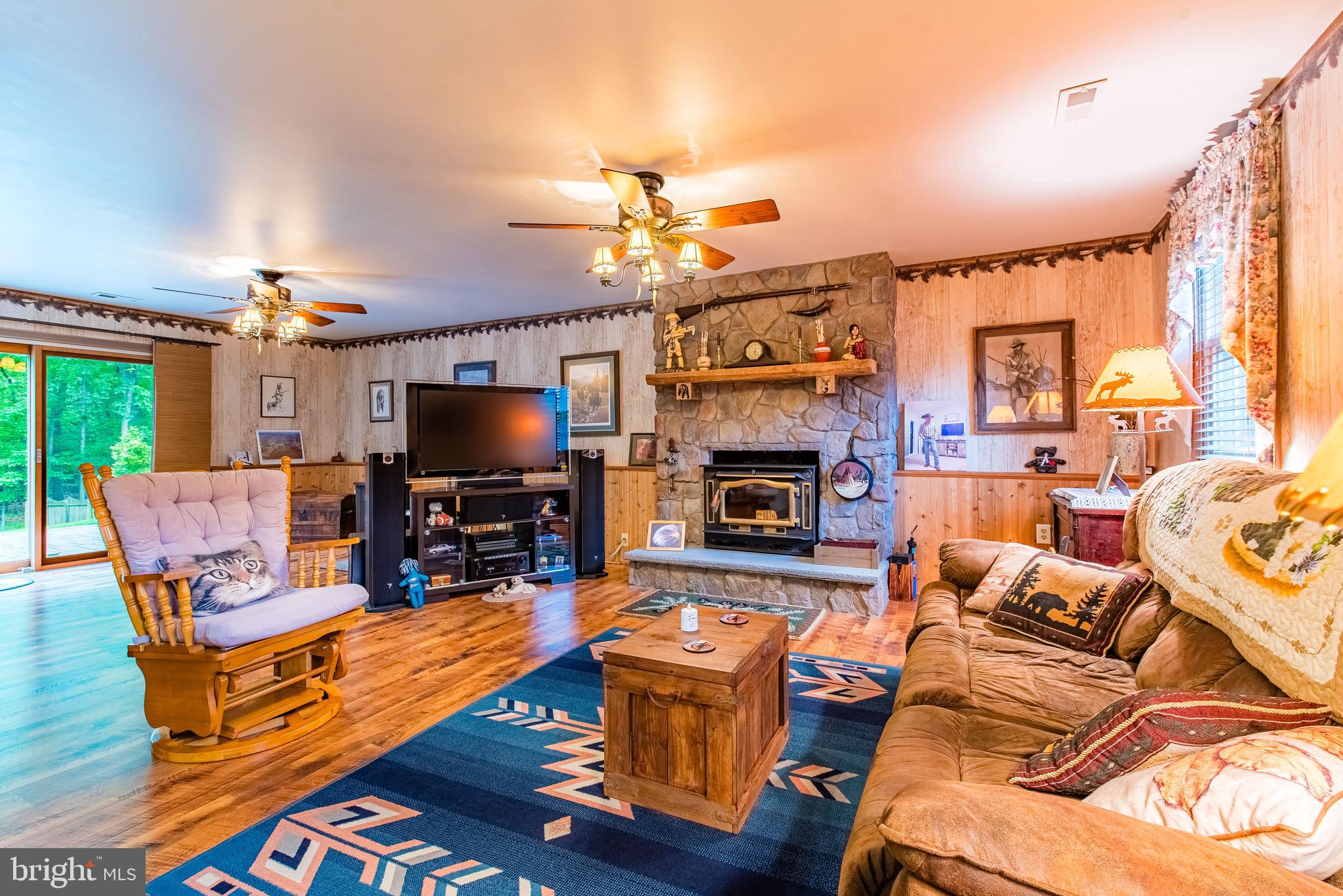 9679 Baltimore Avenue Laurel, MD 20723 - Photo 46 of 56 a living room with furniture a flat screen tv and a fireplace