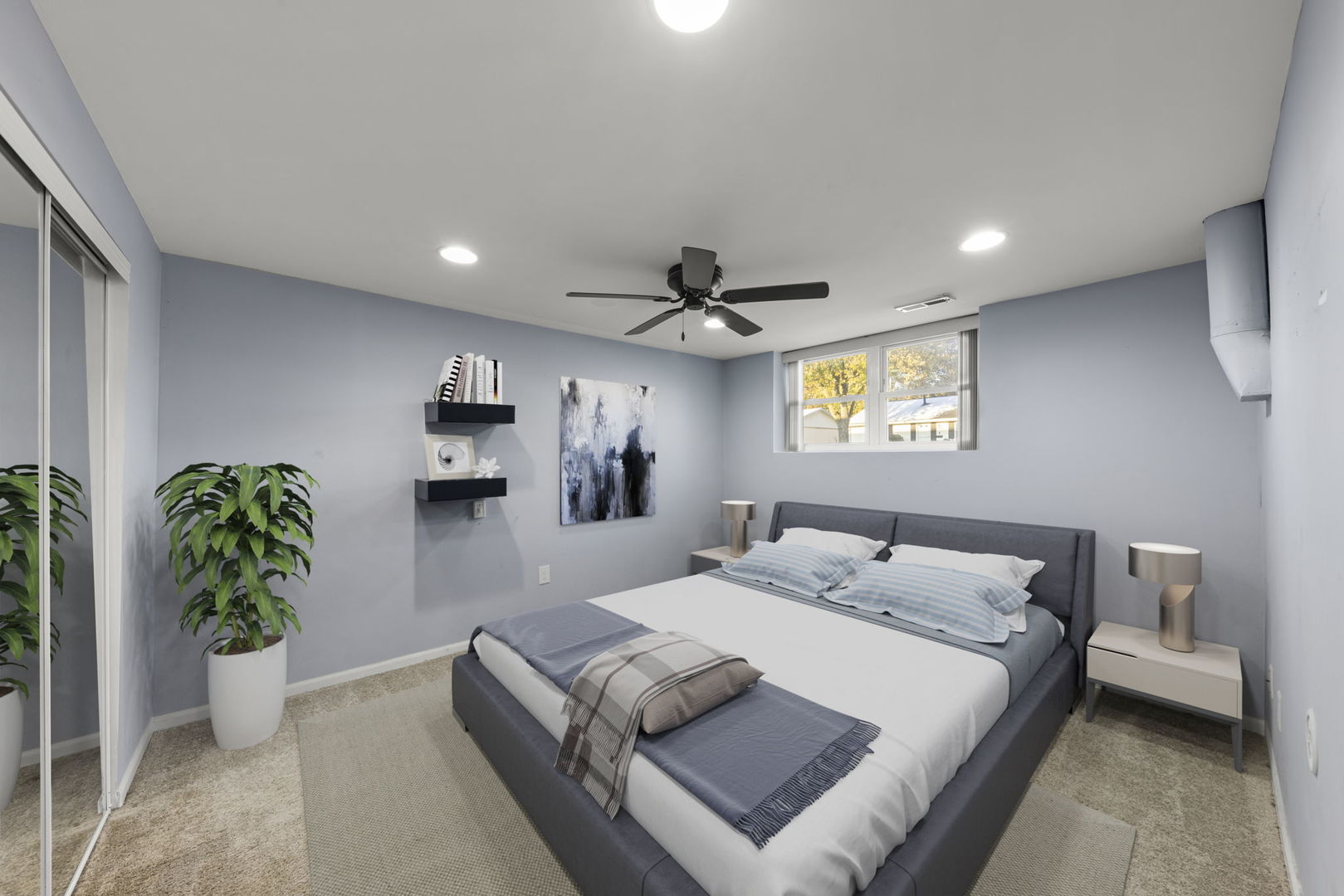 710 Cascade Avenue Romeoville, IL 60446 - Photo 16 of 25 a bedroom with a large bed and potted plant