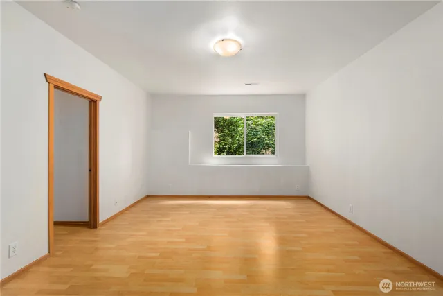 an empty room with a window