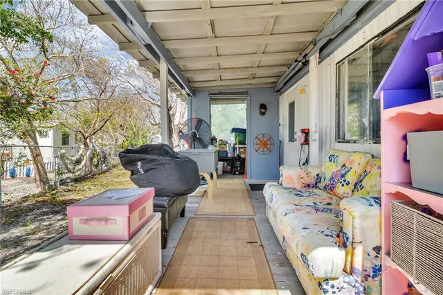 a outdoor space with lots of furniture