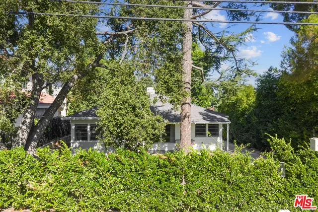 a view of a yard with flower plants and wooden fence