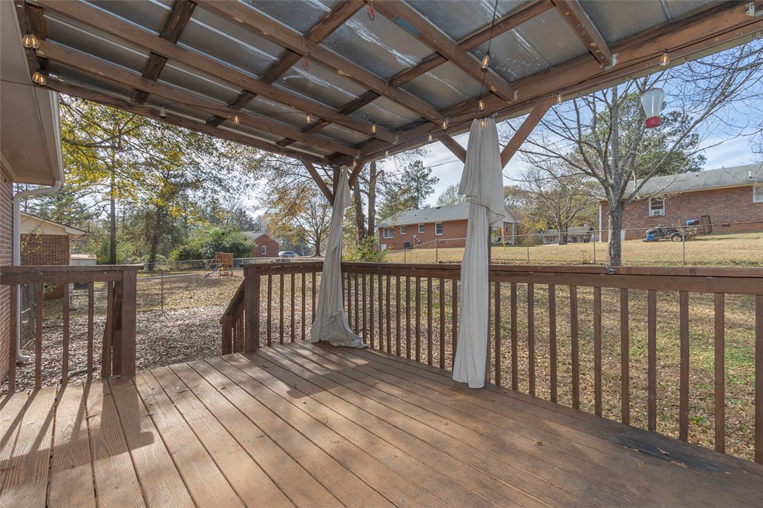 1118 Gilreath Road Anderson, SC 29621 - Photo 18 of 18 This spacious wood deck with an overhead cover is perfect for outdoor enjoyment.