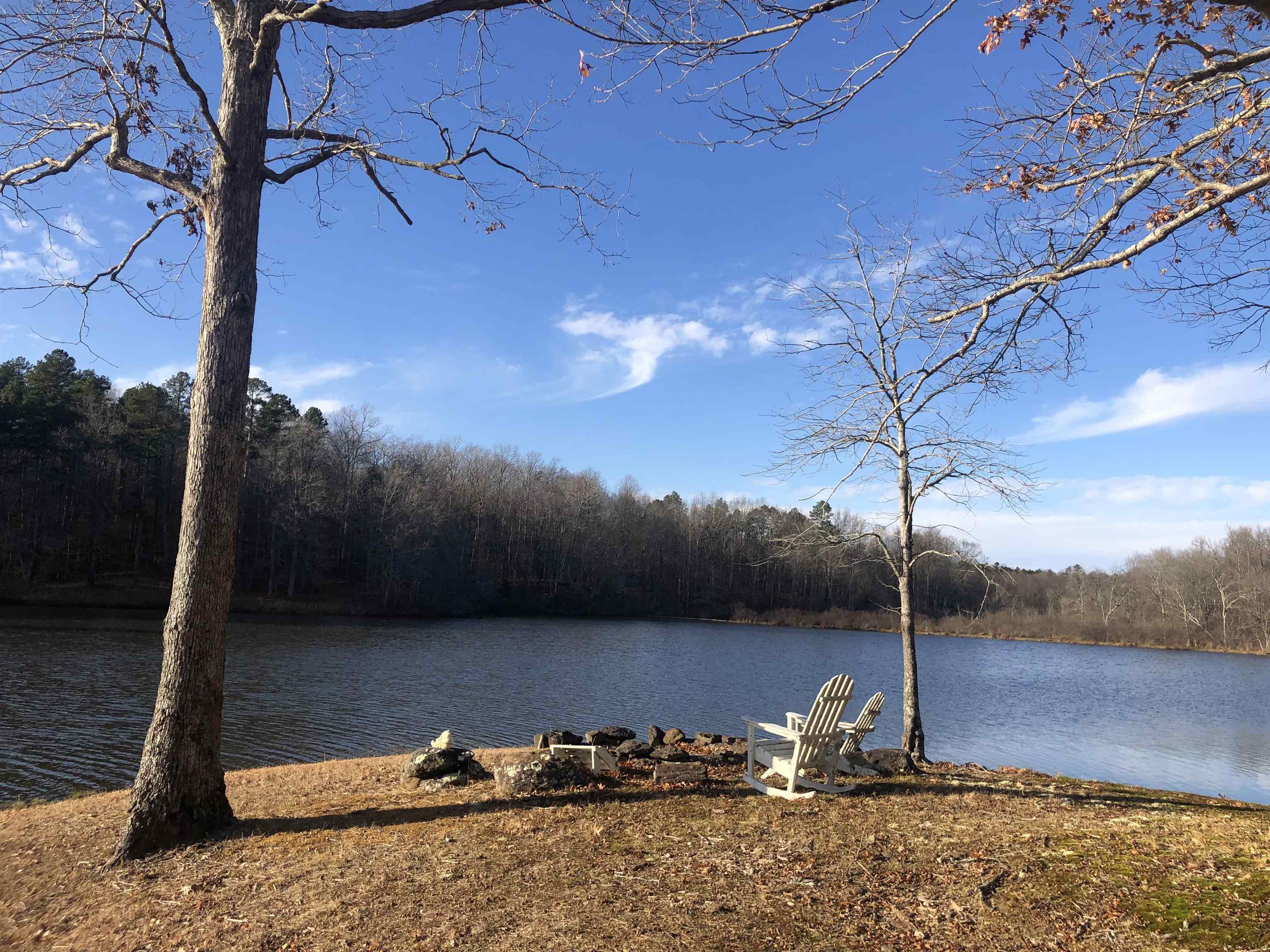Water view featuring a heavily wooded area